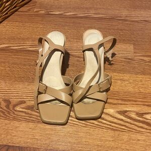 Women's Strappy Square-Toe Sandals in Beige